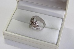 Anello in Oro bianco, da uomo, Inciso a mano