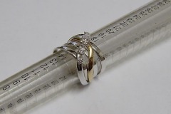 Anello in Oro Bianco e Rosa,  con  Diamanti taglio Brillante