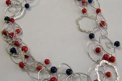 Collana in Argento con Coralli e Pietre dure