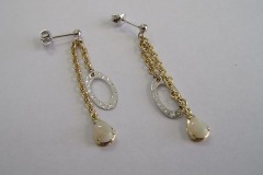 Orecchini in Oro giallo e bianco, con pendenti
