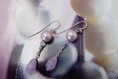 Orecchini in Argento con Perle e Ametista