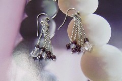 Orecchini in Argento con pendenti e Pietre semipreziose